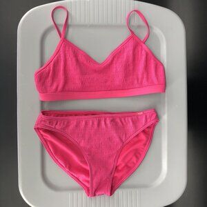 Abercrombie Kids Two Piece Bikini Set Swimsuit Girls Size 13/14 Pink Swimwear